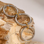 Two-Tone Stacked Stainless Steel Band Ring — wholesale view 1