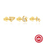 gold plated 925 sterling silver celestial stud earring set