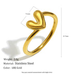 gold plated tilted open heart ring with supplier-listed dimensions