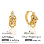 Multi-ring stainless steel huggie dimensions