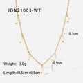 pearl-style station necklace specification image with supplier-listed length and weight