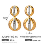 Gold-Tone and Two-Tone Stainless Steel Statement Drop Earrings additional style reference