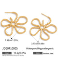 Wholesale Gold-Tone Stainless Steel Open Flower Stud Earrings - finish detail