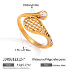 Open racket ring with clear round accent