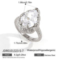 Steel color pear stone ring profile and measurements
