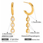 supplier size view of the gold plated stainless steel drop hoops