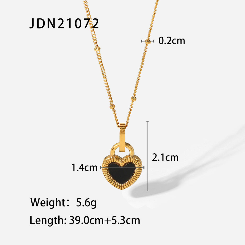 Black heart stainless steel necklace length and pendant dimensions