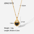 Black heart stainless steel necklace length and pendant dimensions