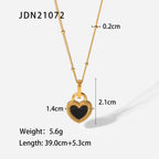 Black heart stainless steel necklace length and pendant dimensions