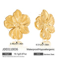 Sculpted flower stud earrings with size measurements
