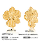 Sculpted flower stud earrings with size measurements