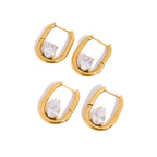 Two stone-shape versions of gold finish U-hoops