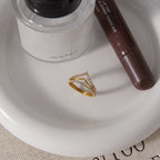 Chevron ring displayed on a white dish