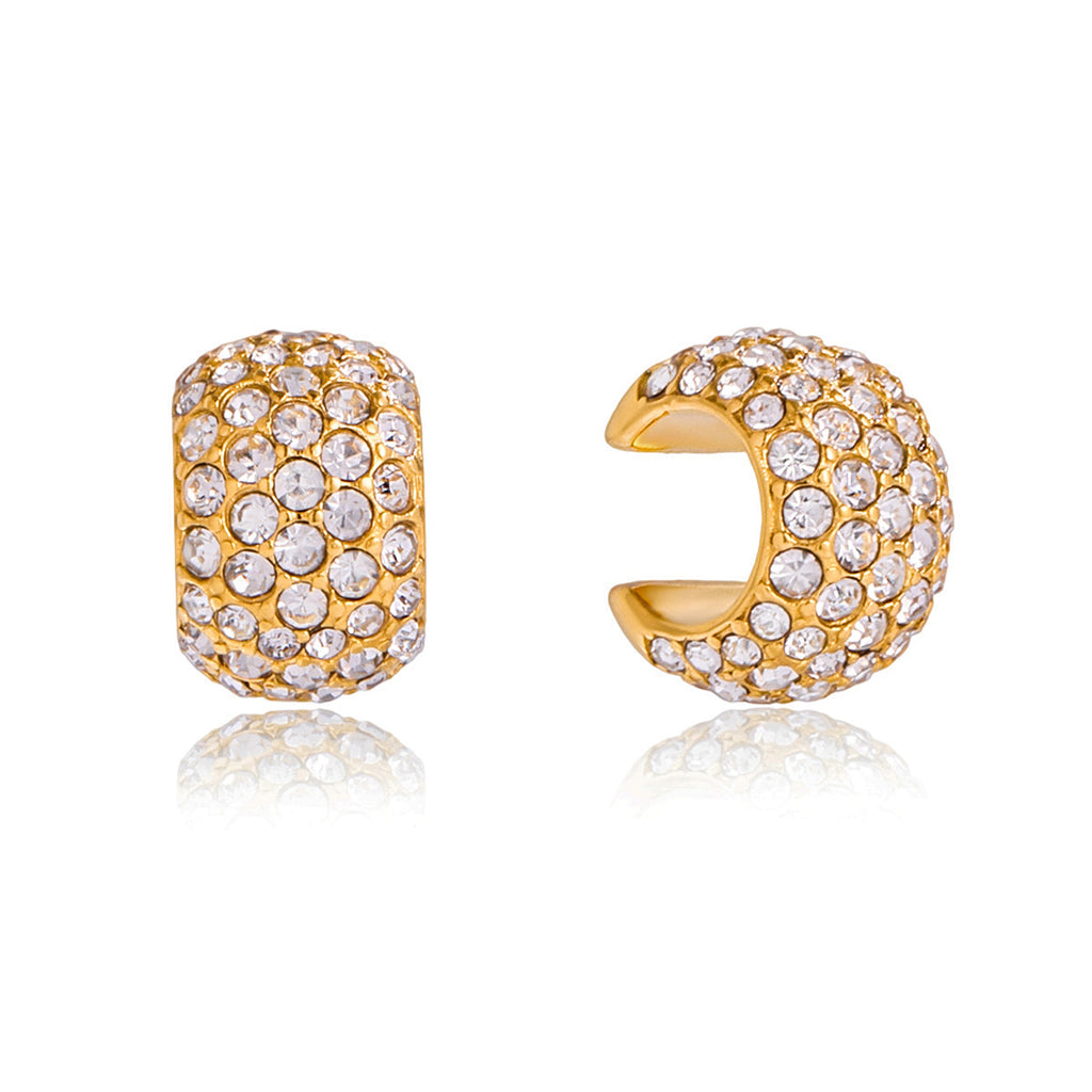 Stainless Steel Hoop, Ear Cuff and Heart Stud Earring Collection finish and shape detail