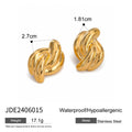 Sculptural Twisted Stainless Steel Stud Earrings in Two Finishes – product view 5