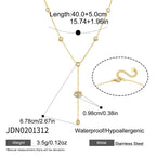 Eye-detail lariat necklace size diagram