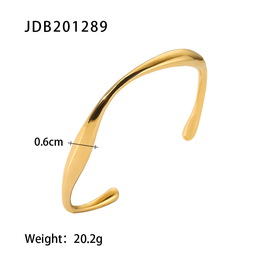 Sculptural polished stainless steel cuff dimensions