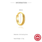 10 mm gold plated 925 silver textured huggie earring specifications