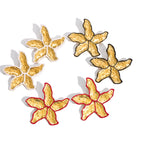 Gold-Tone Multicolor Flower Stainless Steel Stud Earrings finish and shape detail