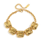 Double-ridge links with lobster clasp and extender