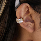 Stainless Steel Hoop, Ear Cuff and Heart Stud Earring Collection close-up view