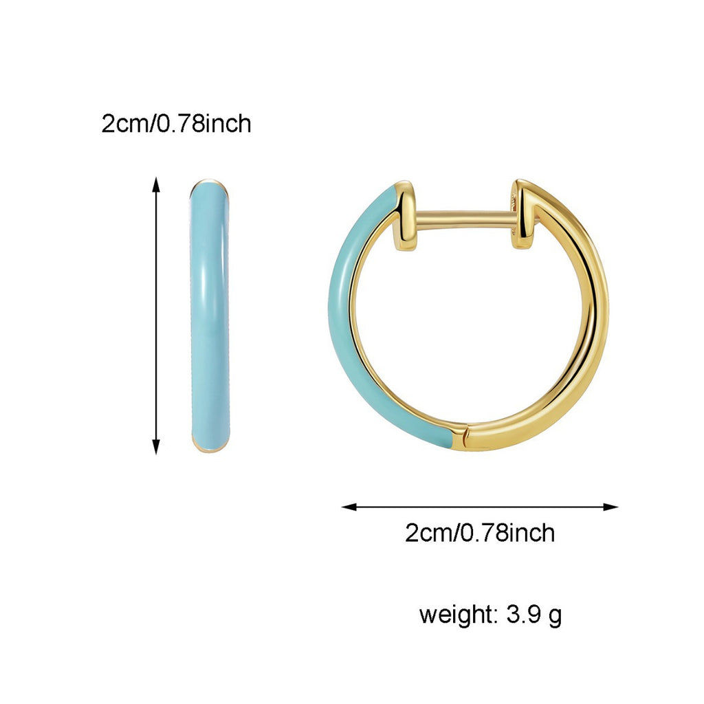20 mm blue resin huggie earring dimensions and weight
