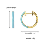 20 mm blue resin huggie earring dimensions and weight