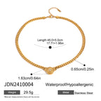 Gold-Tone Clear Stone Heart Stainless Steel Necklace Collection — additional style