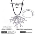 Steel color coral pendant with measurements