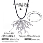 Steel color coral pendant with measurements