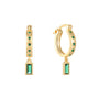 gold plated 925 sterling silver baguette zirconia drop hoop earrings — product image 11 of 11
