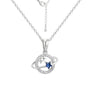 isolated silver-finish brass planet pendant necklace