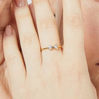front worn view of the slim geometric zirconia open ring