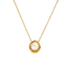 Front view of the irregular oval stainless steel pendant