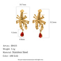 Red teardrop lobster earrings specification view