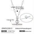 Steel color T-bar necklace size chart