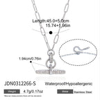 Steel color T-bar necklace size chart