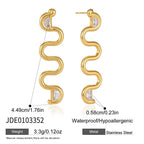 Serpentine wave earring dimensions and material chart