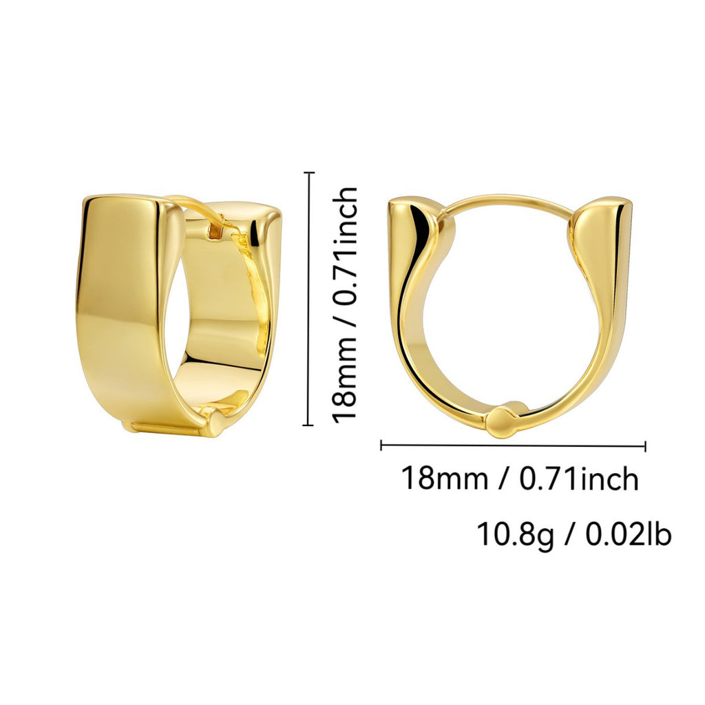 wide huggie earrings dimensions and supplier-listed weight