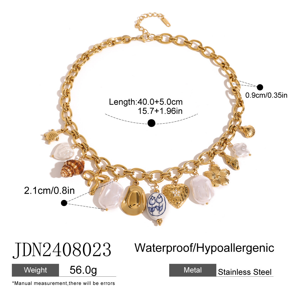 Gold-Tone Coastal Charm Stainless Steel Necklace — wholesale view 5
