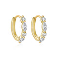 gold plated 925 sterling silver marquise stone huggie earrings — product image 6 of 9