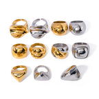 Wholesale Gold Plated Stainless Steel Dome Statement Ring Collection - design detail