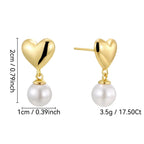 20 by 10 mm heart shell pearl drop earring dimensions