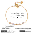 Delicate floral-accent bracelet with small white beads