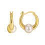 alternate view of gold plated shell pearl earrings