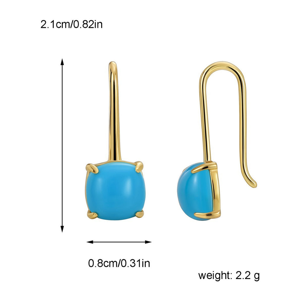 21 mm turquoise-color hook earring dimensions and weight