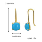 21 mm turquoise-color hook earring dimensions and weight