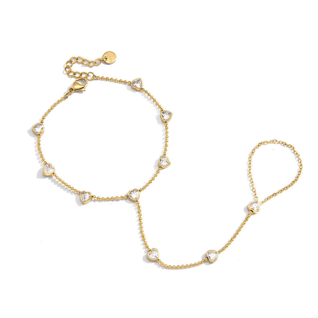Hand chain with finger loop on white