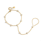 Hand chain with finger loop on white