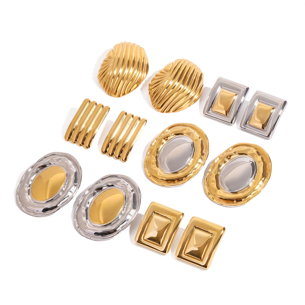 Statement earring assortment including the four offered variants